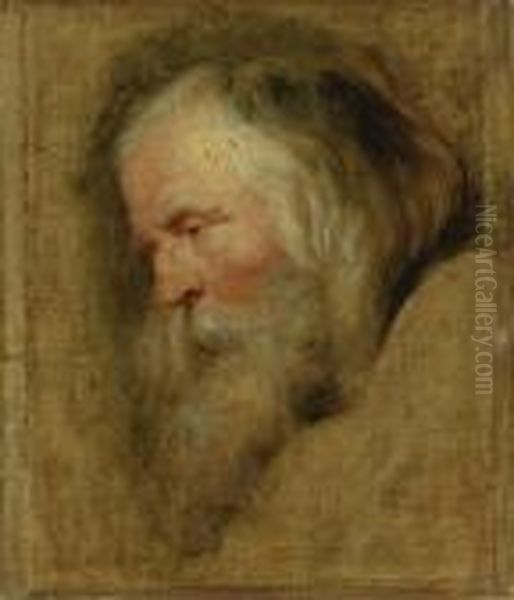 Study Head Of Caspar, The Eldest Magus Oil Painting by Peter Paul Rubens