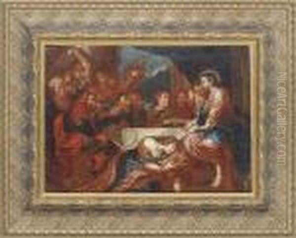 Feast In The House Of Simon Of Pharisee Oil Painting by Peter Paul Rubens