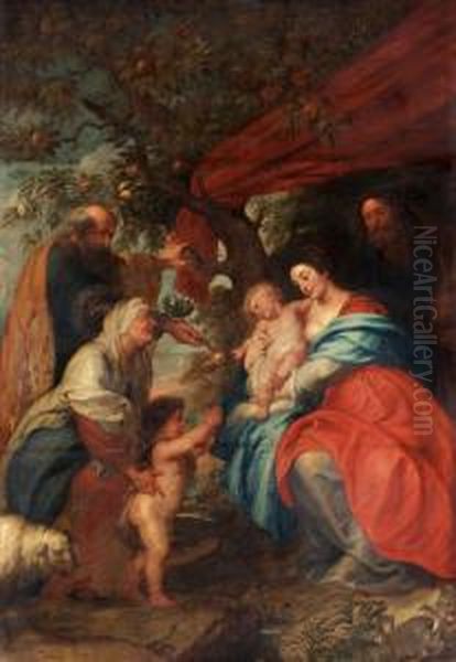 The Holy Family Under An Apple Tree Oil Painting by Peter Paul Rubens