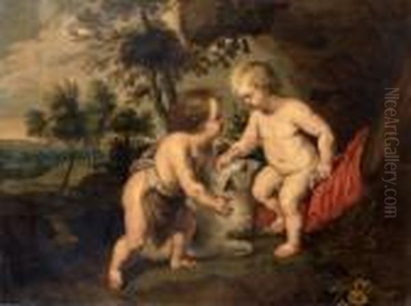 L'enfant Jesus Et Saint Jean-baptiste Oil Painting by Peter Paul Rubens