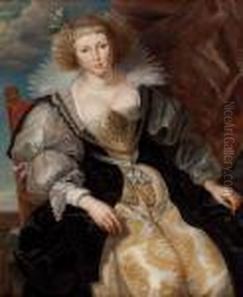 Sitz-portrait Seiner Zweiten Frau Helene Fourment Oil Painting by Peter Paul Rubens