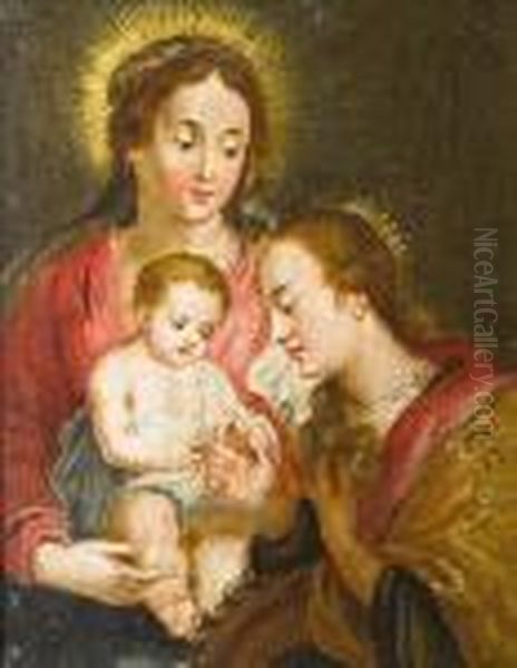 The Mystic Marriage Of Saint Catherine Oil Painting by Peter Paul Rubens