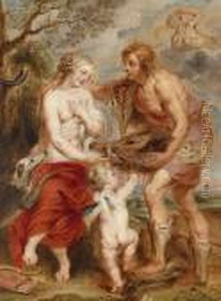 Meleagerpresenting To Atalanta The Head Of The Calydonian Boar Oil Painting by Peter Paul Rubens