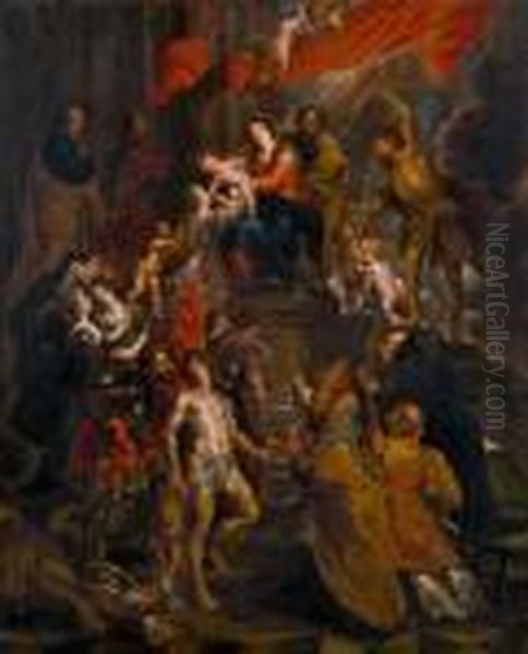 Die Madonna, Von Heiligen Verehrt Oil Painting by Peter Paul Rubens