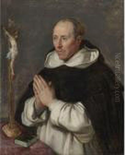 A Monk Praying, Presumably Saint Thomas Aquinas Oil Painting by Peter Paul Rubens