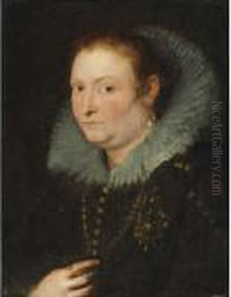 Portrait Of A Lady, Possibly A Member Of The Brandt Family Oil Painting by Peter Paul Rubens