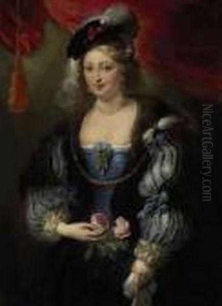 Portrait Of A Lady, Traditionally Identified As Helena Fourment(1614-1673) Oil Painting by Peter Paul Rubens