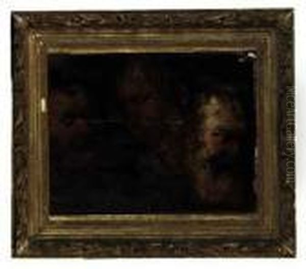 A Study Of Three Heads Oil Painting by Peter Paul Rubens