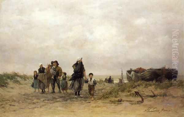 The Reunion Oil Painting by Philippe Lodowyck Jacob Sadee