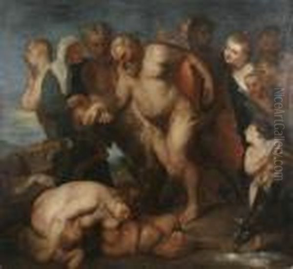 Silence Ivre Et Autres Figures Oil Painting by Peter Paul Rubens