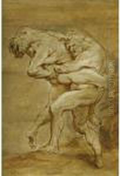 Hercules And Antaeus Oil Painting by Peter Paul Rubens