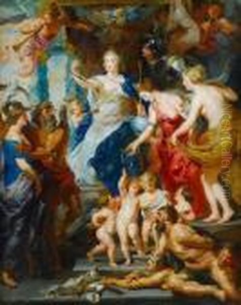 The Felicity Of The Regency Of Maria De'medici Oil Painting by Peter Paul Rubens