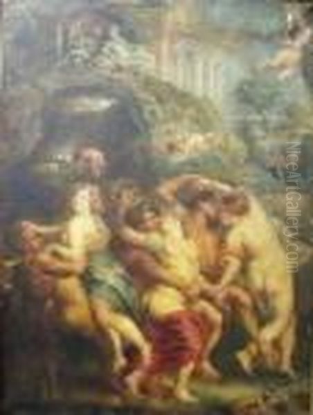 Satyrs And Maenads Oil Painting by Peter Paul Rubens