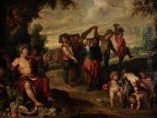 Feast Of Bacchus Oil Painting by Peter Paul Rubens