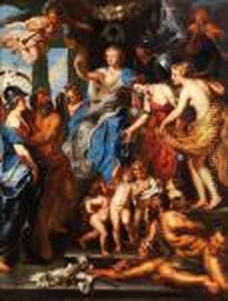 Die Gluckliche Regierung Maria Di Medici Oil Painting by Peter Paul Rubens