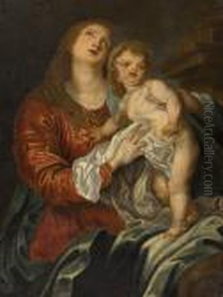 Madonna Con Bambino Oil Painting by Peter Paul Rubens