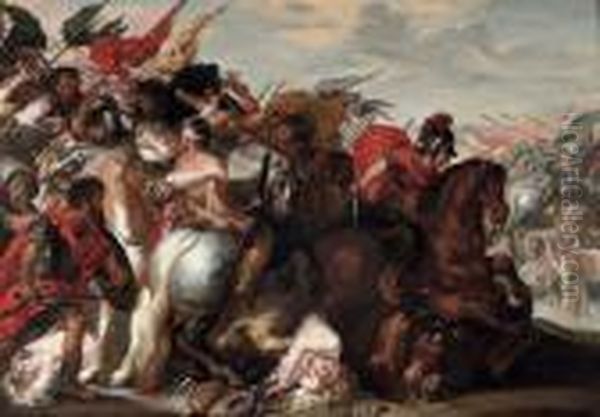 The Battle Of The Amazons Oil Painting by Peter Paul Rubens