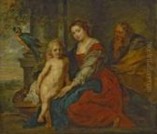 Die Heilige Familie Mit Dem Papagei Oil Painting by Peter Paul Rubens