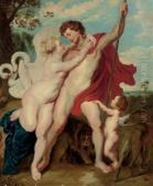 Venus And Adonis Oil Painting by Peter Paul Rubens