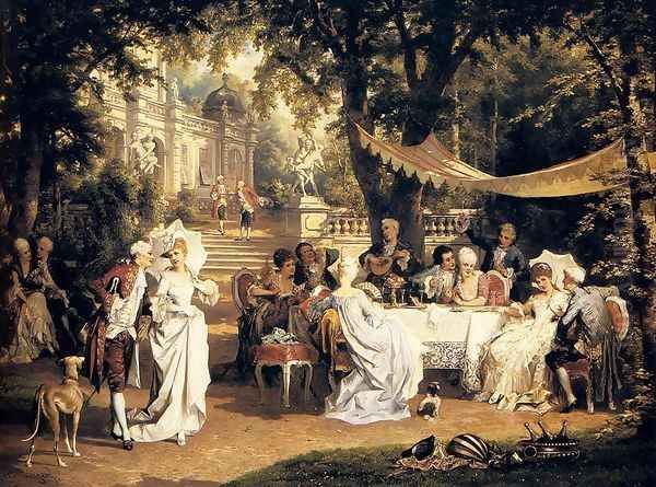 The Garden Party Oil Painting by Karl Schweninger, Jr.