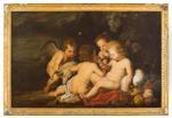 Gesu Bambino, San Giovannino E Due Cherubini In Paesaggio Con
Natura Morta Di Frutta Oil Painting by Peter Paul Rubens