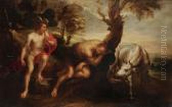 Mercurius And Argos In A Landscape Oil Painting by Peter Paul Rubens