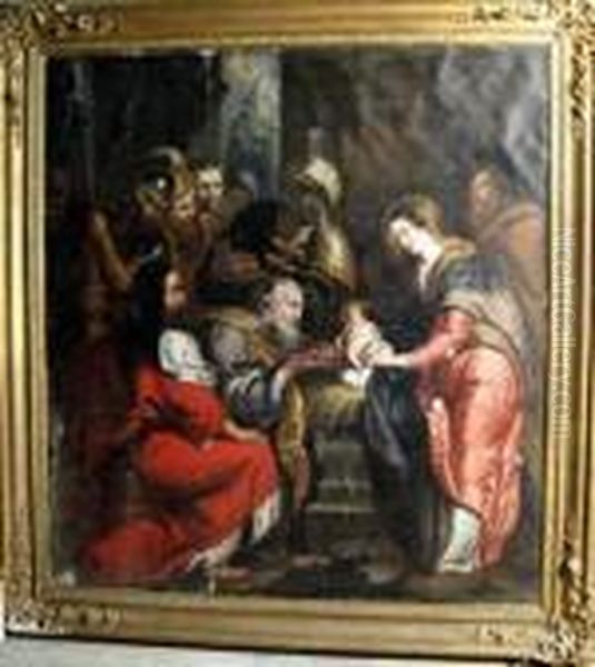 Adoration Of The Holy 3 Kings At Bethlehem Oil Painting by Peter Paul Rubens