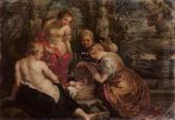 Le Figlie Di Cecrope Ritrovano Erittonio Oil Painting by Peter Paul Rubens