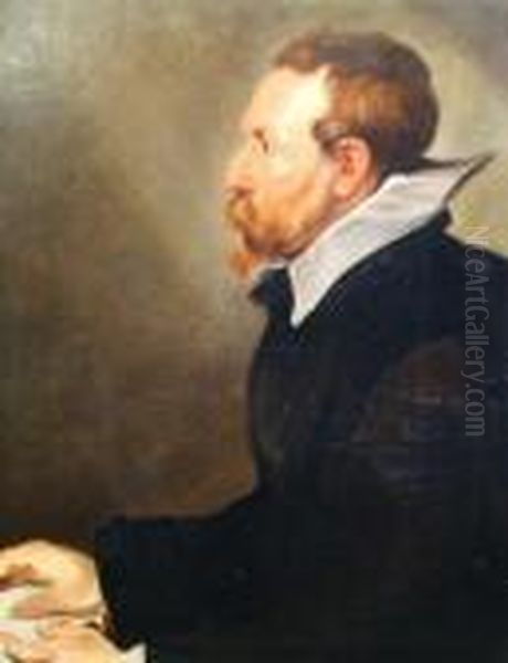 Portrait Of A Gentleman Scholar Seated At A Desk Oil Painting by Peter Paul Rubens