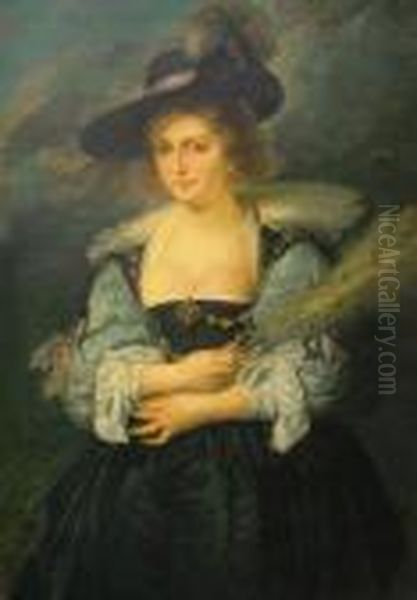 Portrait Of The Artists Wife Oil Painting by Peter Paul Rubens