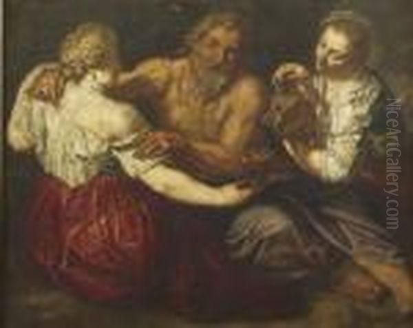 Lot And His Daughters Oil Painting by Peter Paul Rubens