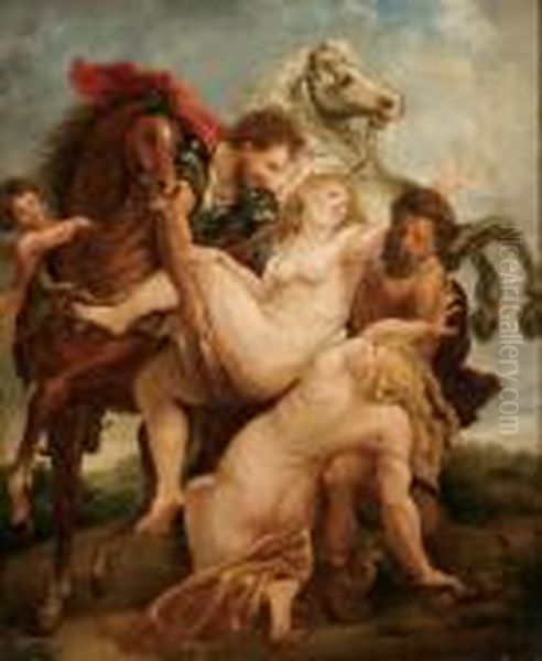 Rape Of The Daughters Of Leucippus Oil Painting by Peter Paul Rubens