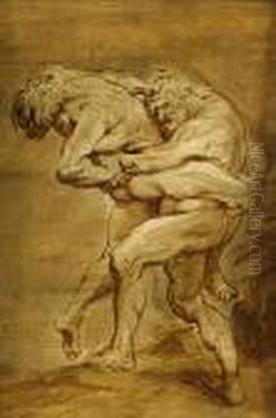 Hercules Och Antaeus Oil Painting by Peter Paul Rubens