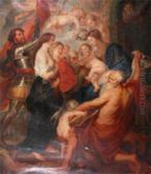 Flemish Madonna With The Saints Oil Painting by Peter Paul Rubens