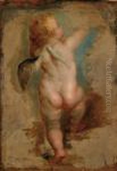 Schizzo Ad Olio Di Amorino Alato Oil Painting by Peter Paul Rubens