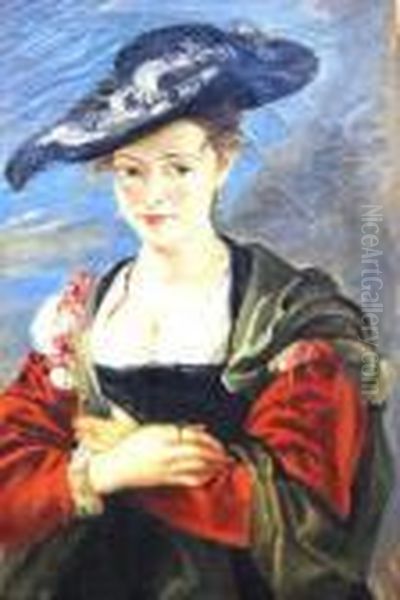 Le Chapeau De Paille, Susanna Fourmont Oil Painting by Peter Paul Rubens