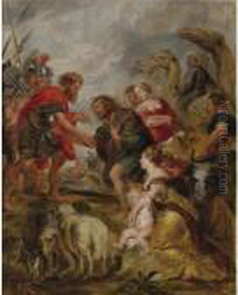 Jacob And Esau Oil Painting by Peter Paul Rubens