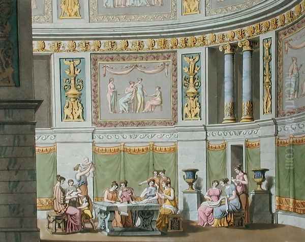 The Gynaeceum, from Le Costume Ancien et Moderne by Jules Ferrario, c.1825 Oil Painting by Alessandro Sanquirico