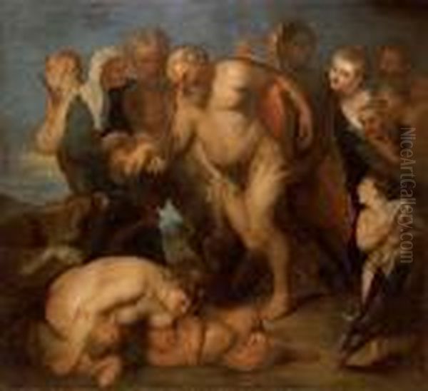 Silene Ivre Et Autres Figures Toile Oil Painting by Peter Paul Rubens