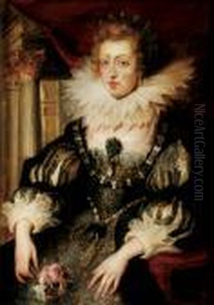 Portrait Of Anne Of Austria Oil Painting by Peter Paul Rubens