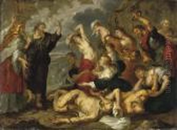 The Adoration Of The Brazen Serpent Oil Painting by Peter Paul Rubens