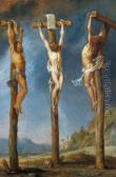 Cristo Sulla Croce Con I Dueladroni Oil Painting by Peter Paul Rubens