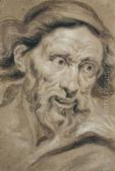 The Head Of A Bearded Man Oil Painting by Peter Paul Rubens