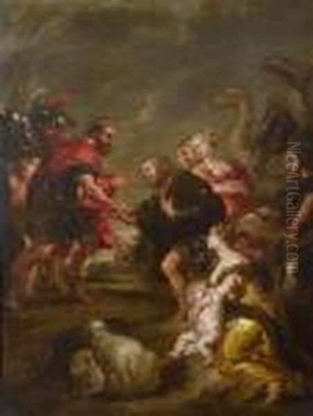 The Reconciliation Of Jacob And Esau. Oil Painting by Peter Paul Rubens