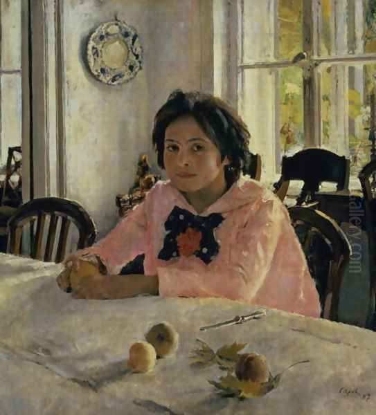 Girl with Peaches, 1887 Oil Painting by Valentin Aleksandrovich Serov