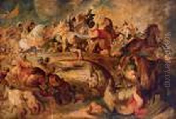 Replica Da La Battaglia Delle Amazzoni Del 1617 Oil Painting by Peter Paul Rubens