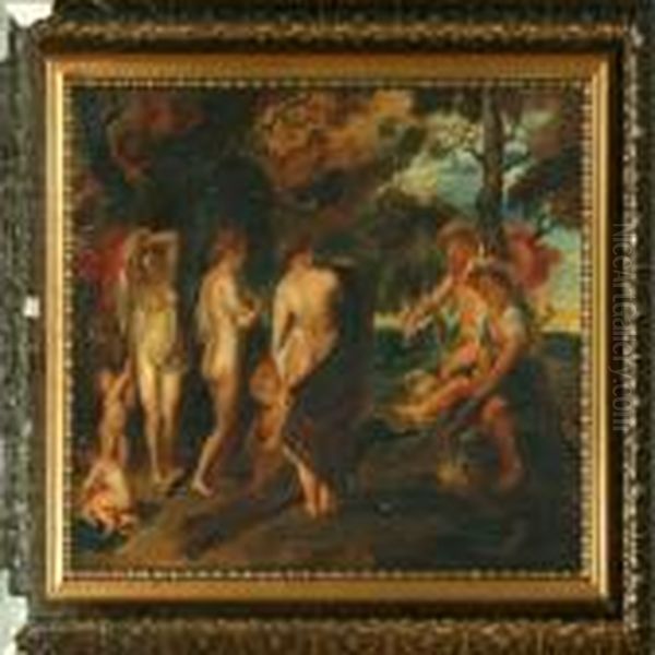 Prins Paris' Judgment Of The Three Graces Oil Painting by Peter Paul Rubens