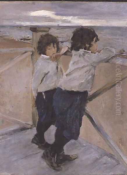 Two Boys, 1899 Oil Painting by Valentin Aleksandrovich Serov