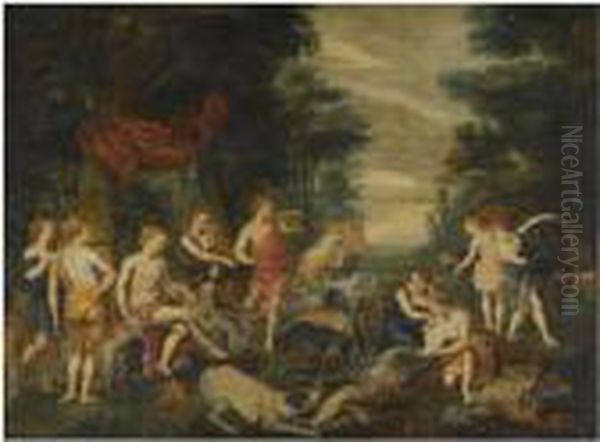 Diana And Her Nymphs Resting After The Hunt Oil Painting by Peter Paul Rubens