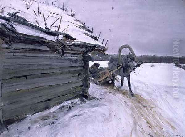 In Winter, 1898 Oil Painting by Valentin Aleksandrovich Serov